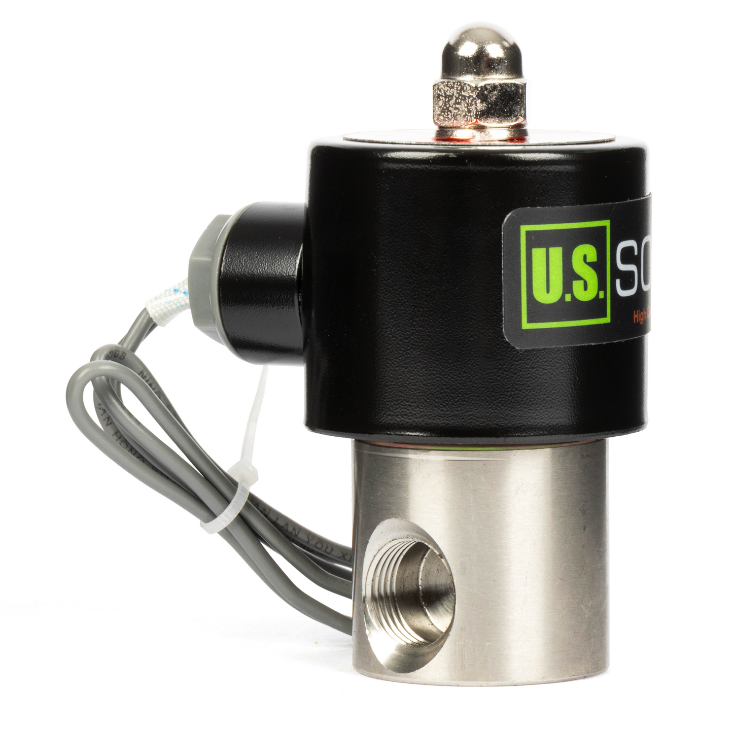 3/8" Stainless Steel Solenoid Valve - 24V DC Normally Closed, Viton Seal