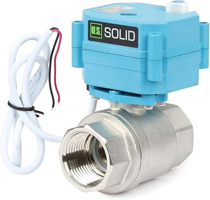 1" SS316 Motorized Ball Valve with Waterproof Cover, 110-230V AC, Full Port, IP67, 2 Wire Auto Return, Normally Closed