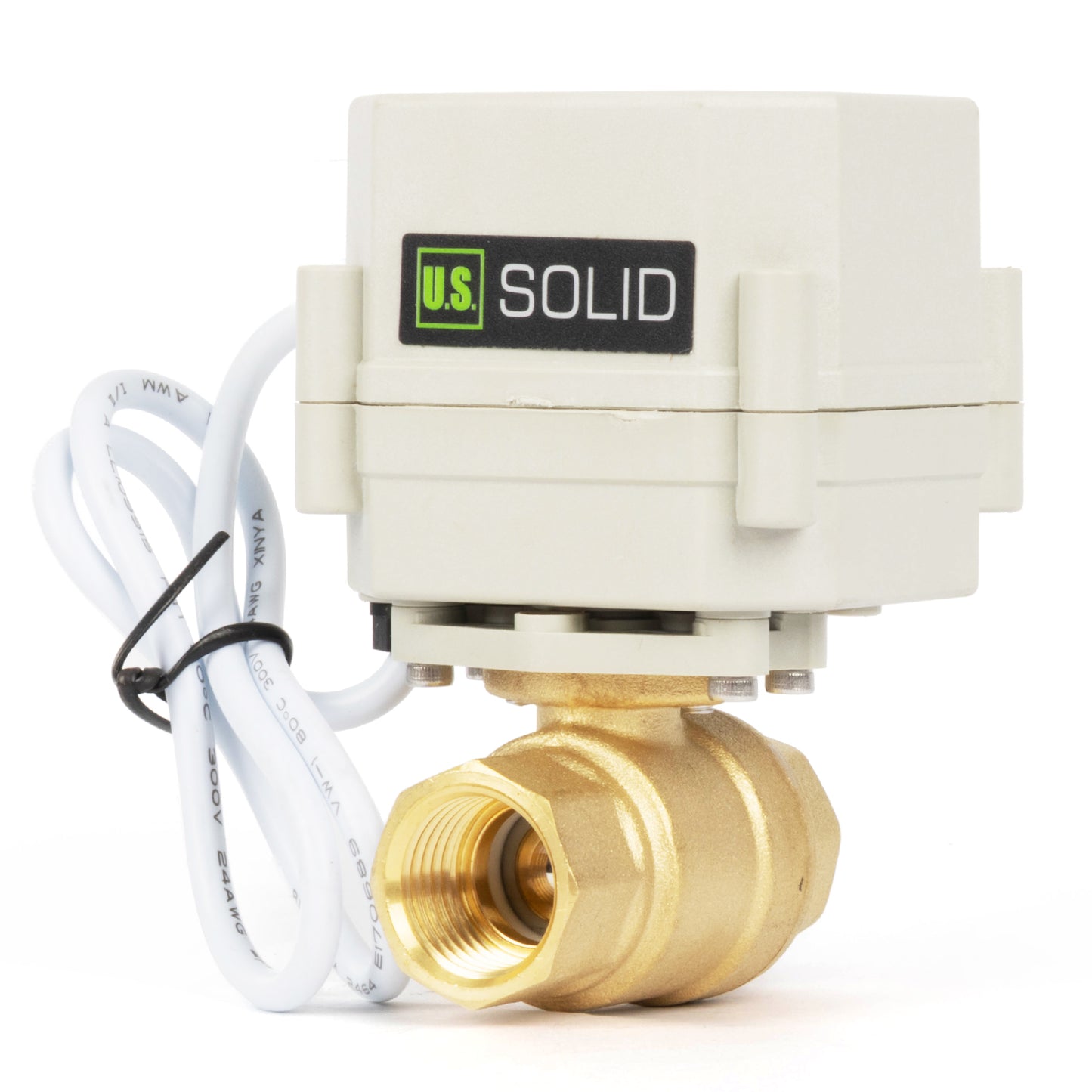 1/2" Motorized Ball Valve with Timer, Auto-Return Fail Safe & Power-Off Memory, 2-Way Brass Electric Actuator, IP67, AC/DC 9-24V