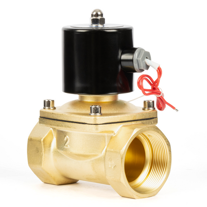 2" Brass Solenoid Valve - 24V DC Normally Closed, Viton Seal