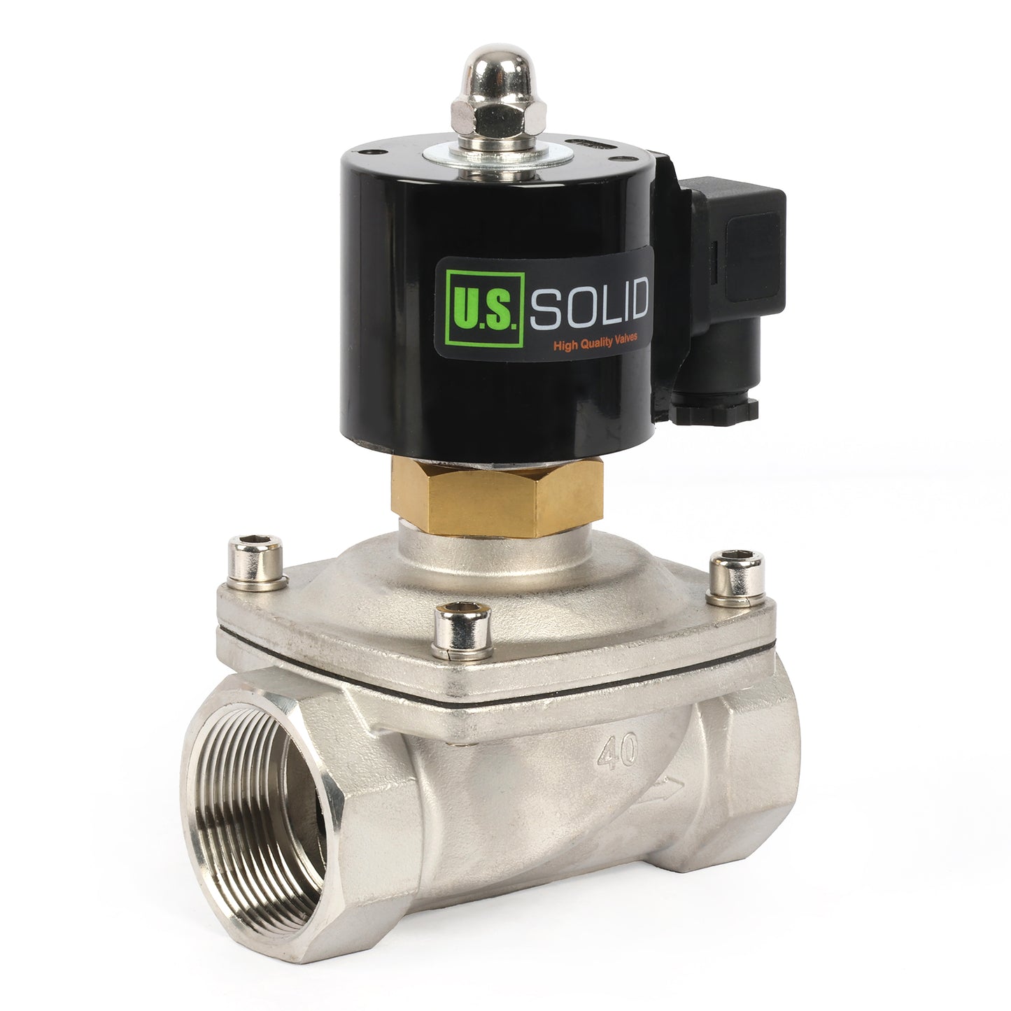 1-1/2" Injap Solenoid - Keluli Tahan Karat 12V DC Injap Solenoid Elektrik , Biasanya Terbuka, Pengedap Viton