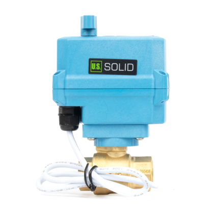 1/2" Quick-Release Motorized Ball Valve - Brass, DC12~24V/AC24V, 2-Wire Auto-Return with Manual Override, IP67