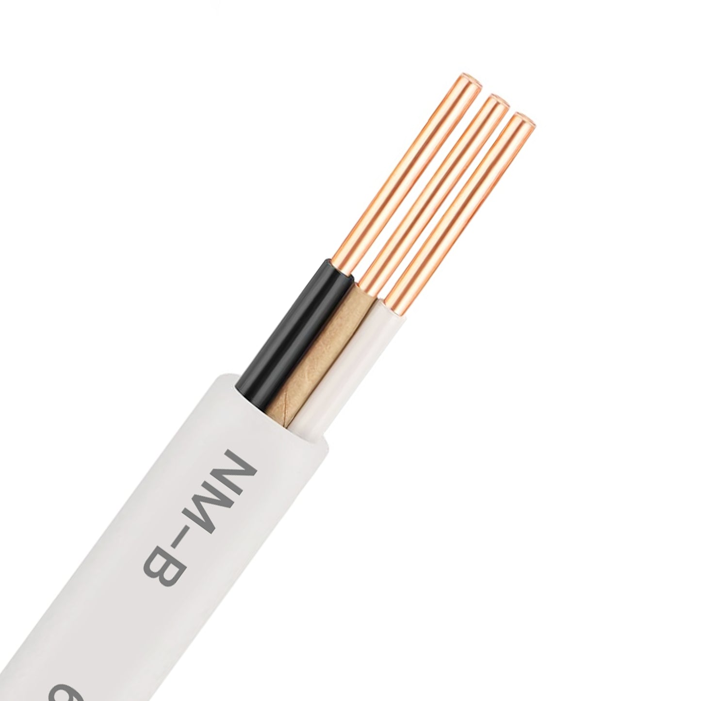 U.S. Solid 25FT 14/2 Type NM-B Copper 14AWG 2 Conductors with Ground White Residential Indoor Wire