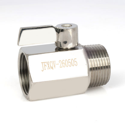 U.S. Solid 2 stk. 1/4" minikuleventil 304 rustfritt stål hunn × hann NPT gjenger