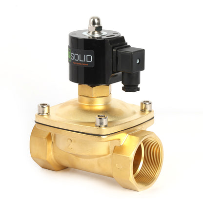 2"-Magnetventil – 12-V-Gleichstrom-Magnetventil, Messing, normalerweise offen, Viton-Dichtung