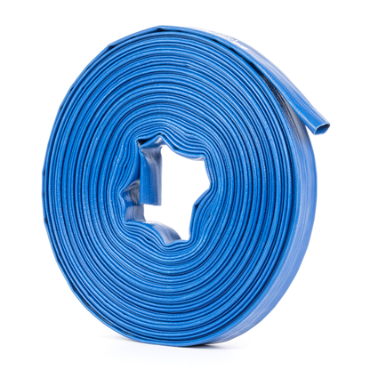 1" x 100 ft Verstärkter PVC-Flachschlauch - 1,2 mm Wandstärke, 4 Schlauchschellen (ohne Anschlüsse)