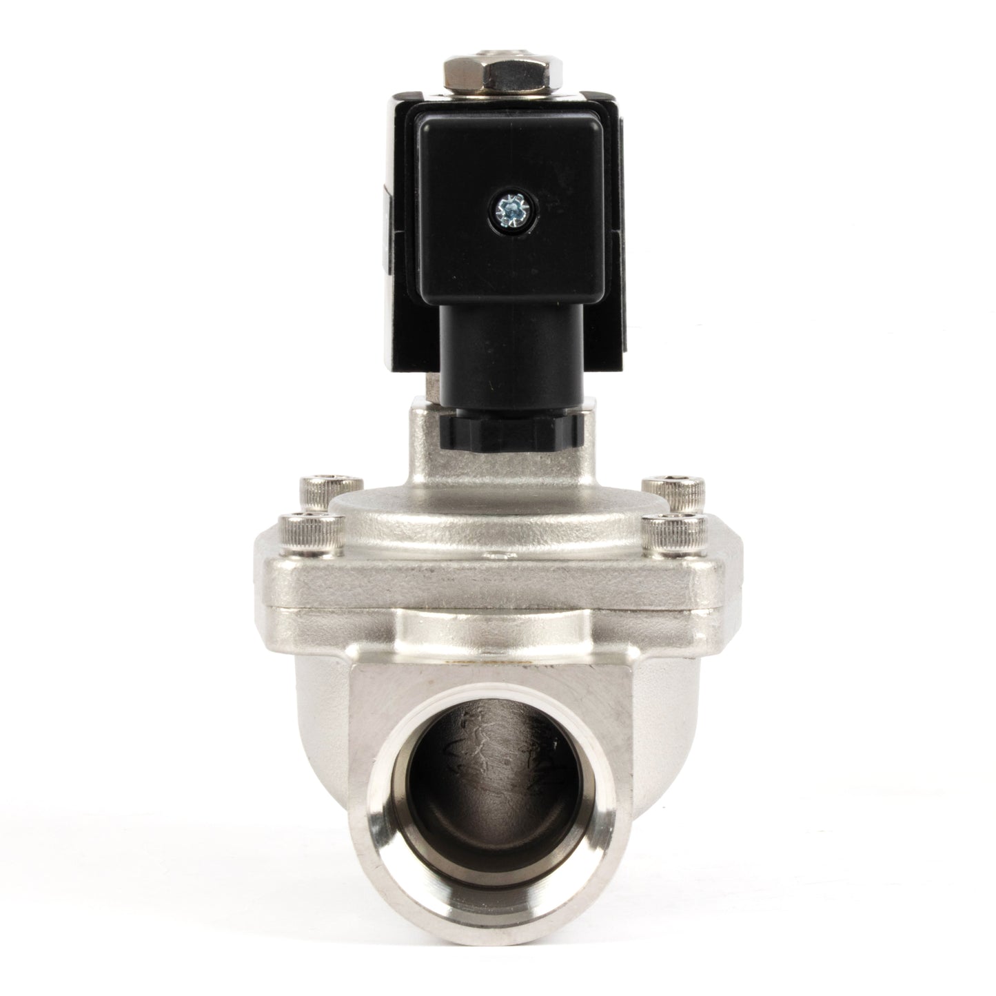 1" magnetventil i rustfrit stål - 24V DC, normalt lukket, 4,4-232 PSI, VITON-tætning