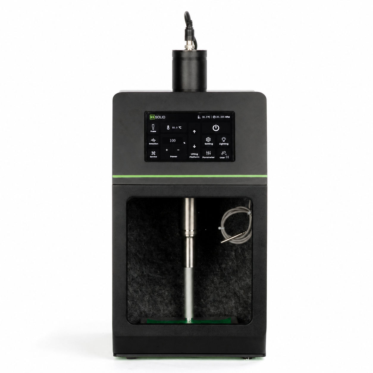 1200 W 2-i-1 ultralydssonikator celleforstyrrer, opgraderet berøringsskærm og elektrisk løft, 50-1500 ml