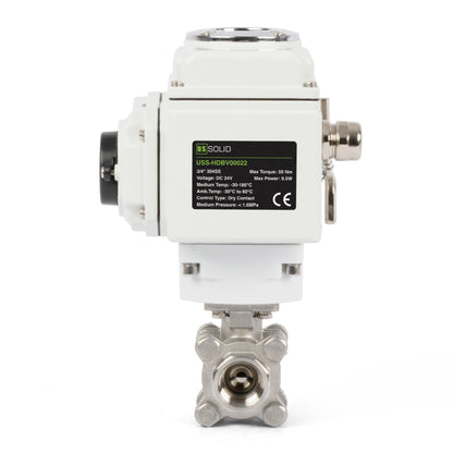 3/4" Electric Actuated Ball Valve, DC 24V Heavy Duty 3-Piece Industrial Ball Valve,304SS, ON/OFF Type, Dry Contact