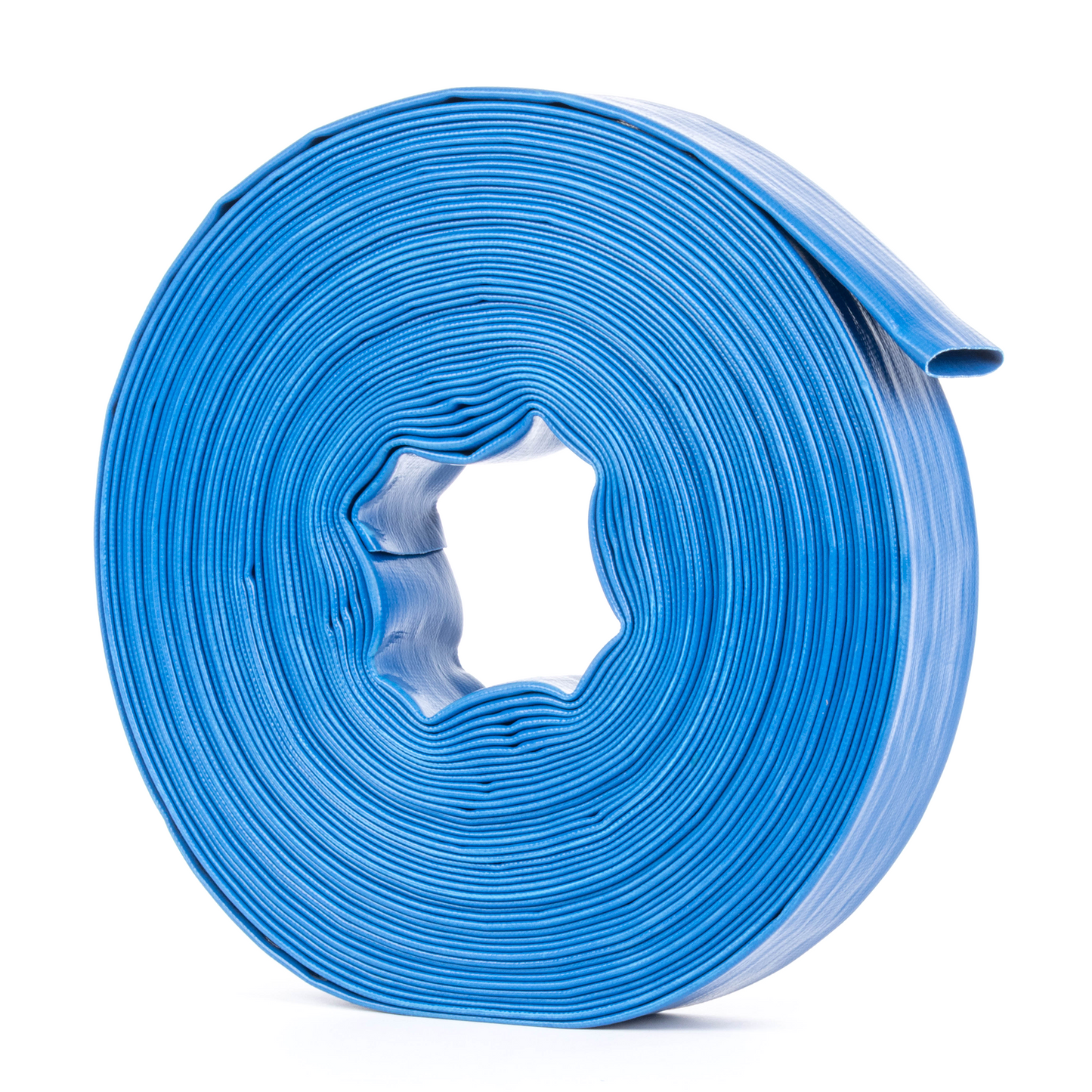 Selang PVC Pipih Bertulang 1,5" x 100 kaki - Dinding 1,2mm, 4 Penjepit Selang (Tanpa Fitting)