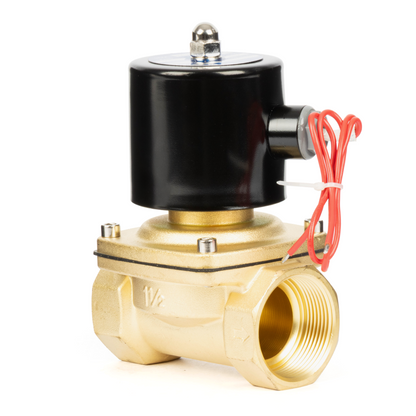 1-1/2" Brass Solenoid Valve - 24V DC Normally Closed, Viton Seal
