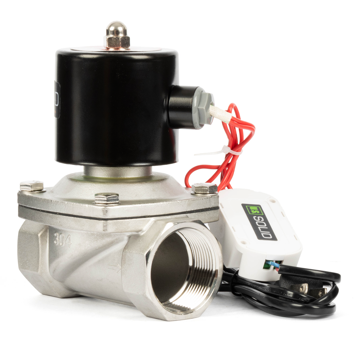 Stainless Steel Solenoid Valve 1-1/2" - 110V AC Smart Wi-Fi APP-Controlled Normally Closed