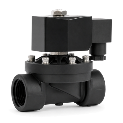 1" Plastic PA66 Solenoid Valve 110V/220V AC, 0-6 Bar, Normally Open, NBR Seal for Water, Air