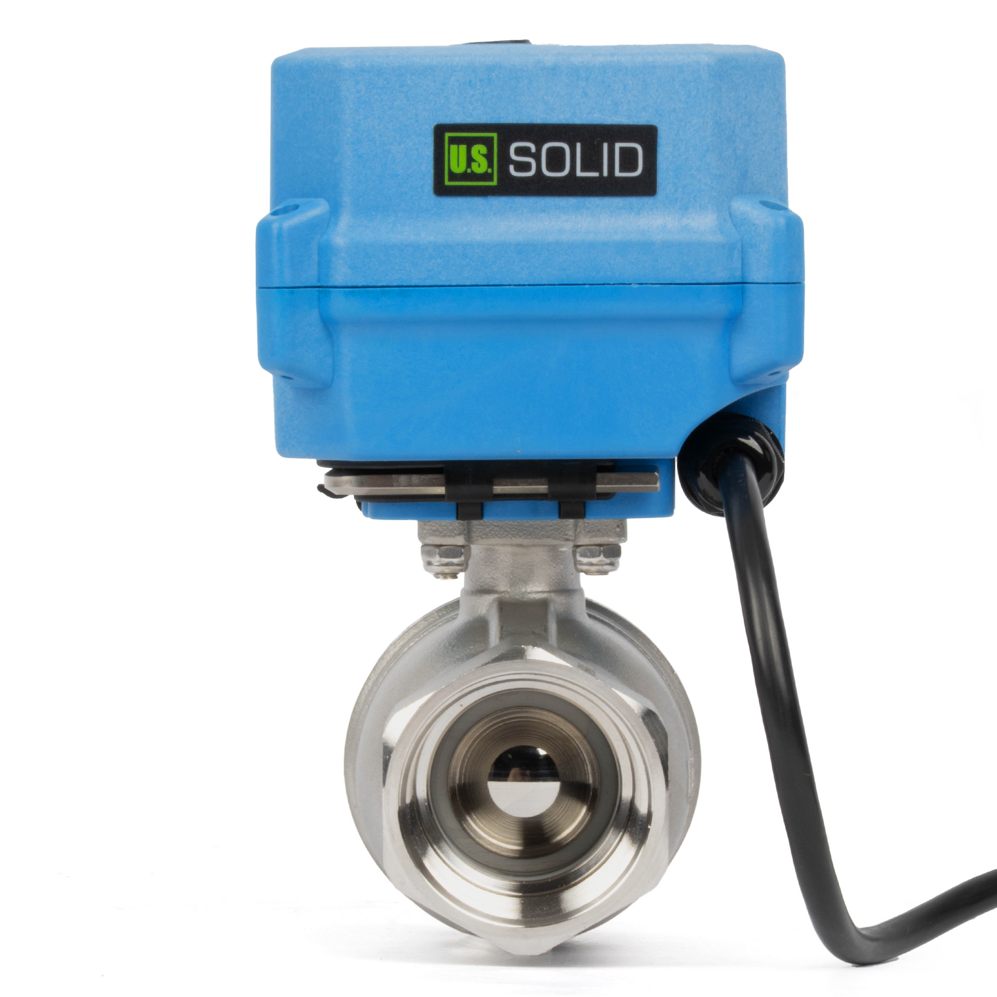 1-1/4" Stainless Steel Motorized Ball Valve - 110V AC Brass Electric Ball Valve, Auto Return, Normally Closed