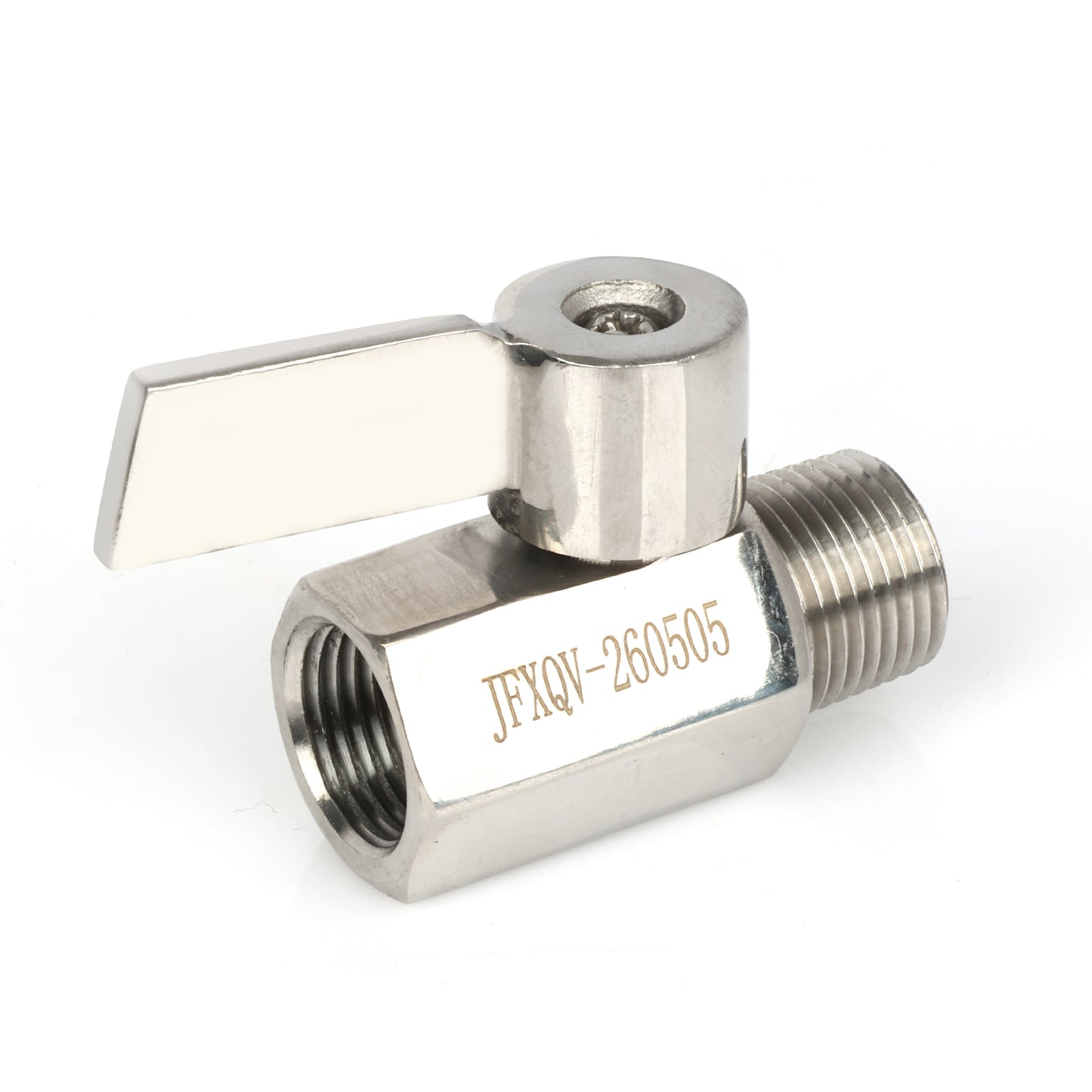 3/8" Mini Küresel Vana 304 Paslanmaz Çelik Dişi × Erkek Dişli 2 Adet
