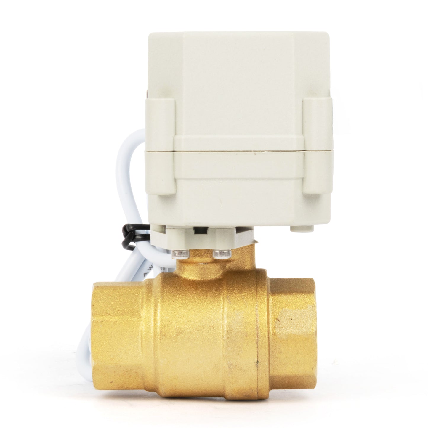 3/4" Motorized Ball Valve with Timer, Auto-Return Fail Safe & Power-Off Memory, 2-Way Brass Electric Actuator, IP67, AC/DC 9-24V
