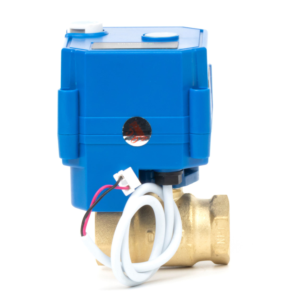 1/2" Motorized Ball Valve with Manual Function - 2 Wire Auto Return, Brass, 85-265V AC, Full Port, Normally Closed