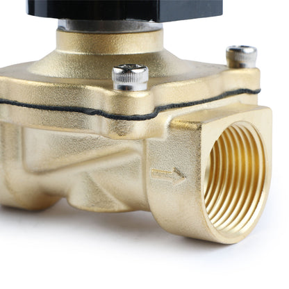 U.S. Solid 1" Brass Electric Solenoid Valve Underwater Valve 110V AC Normally Closed VITON Air Water Oil Fuel IP67