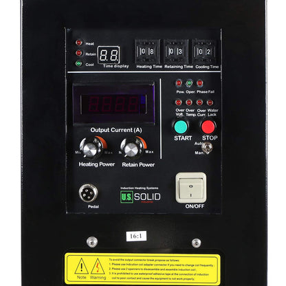 U.S. Solid 15 KW High Frequency Induction Heater 30-80 KHz, 16:1 Turns Ratio, Single-phase 110V or 220V