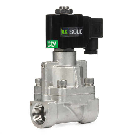 3/4" High Pressure Solenoid Valve - 160 bar Stainless Steel , 12V DC High-Pressure High-Temperature Solenoid Valve, -76-356℉