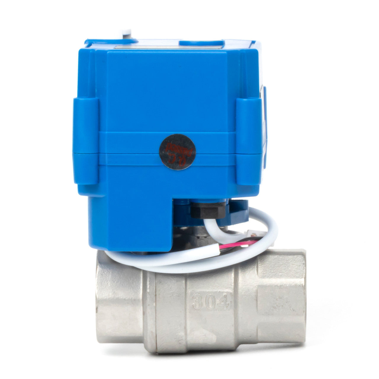 3/4" Motorized Ball Valve with Manual Function - 2 Wire Auto Return, Stainless Steel, 85-265V AC, Full Port, Normally Closed