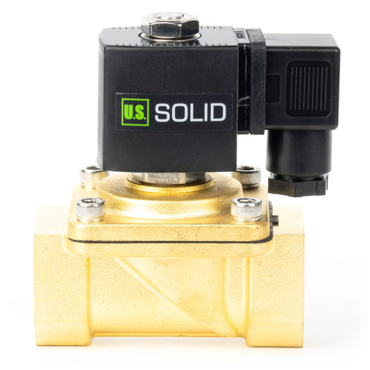 1" Solenoid Valve - Brass 12V DC Normally Closed with Viton Seal, Junction Box Type