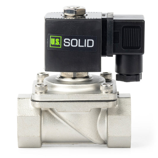 1" Solenoid Valve - Stainless Steel 12V DC Normally Closed with Viton Seal, Junction Box Type