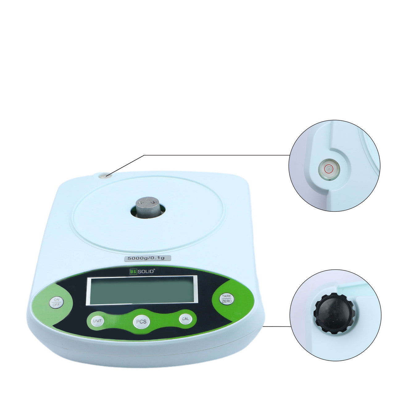 U.S. Solid Electronic Precision Balance Digital Lab Scale 10 kg x 0.1 g, AC/DC Power Ways