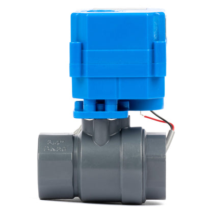 3/4” UPVC Motorized Ball Valve - 110V AC Plastic Electrical Ball Valve with Full Port, 2 Wire Auto Return, Normally Closed