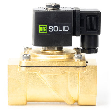 1-1/4" Solenoid Valve - Brass 12V DC Normally Closed with Viton Seal, Junction Box Type