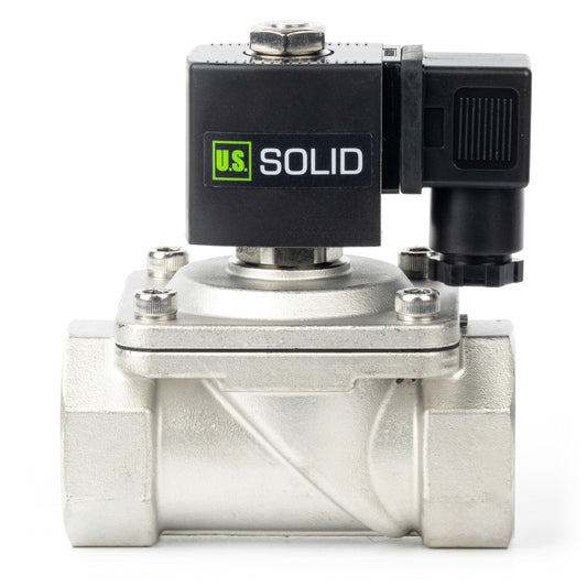 1-1/4" Solenoid Valve - Stainless Steel 12V DC Normally Closed with Viton Seal, Junction Box Type