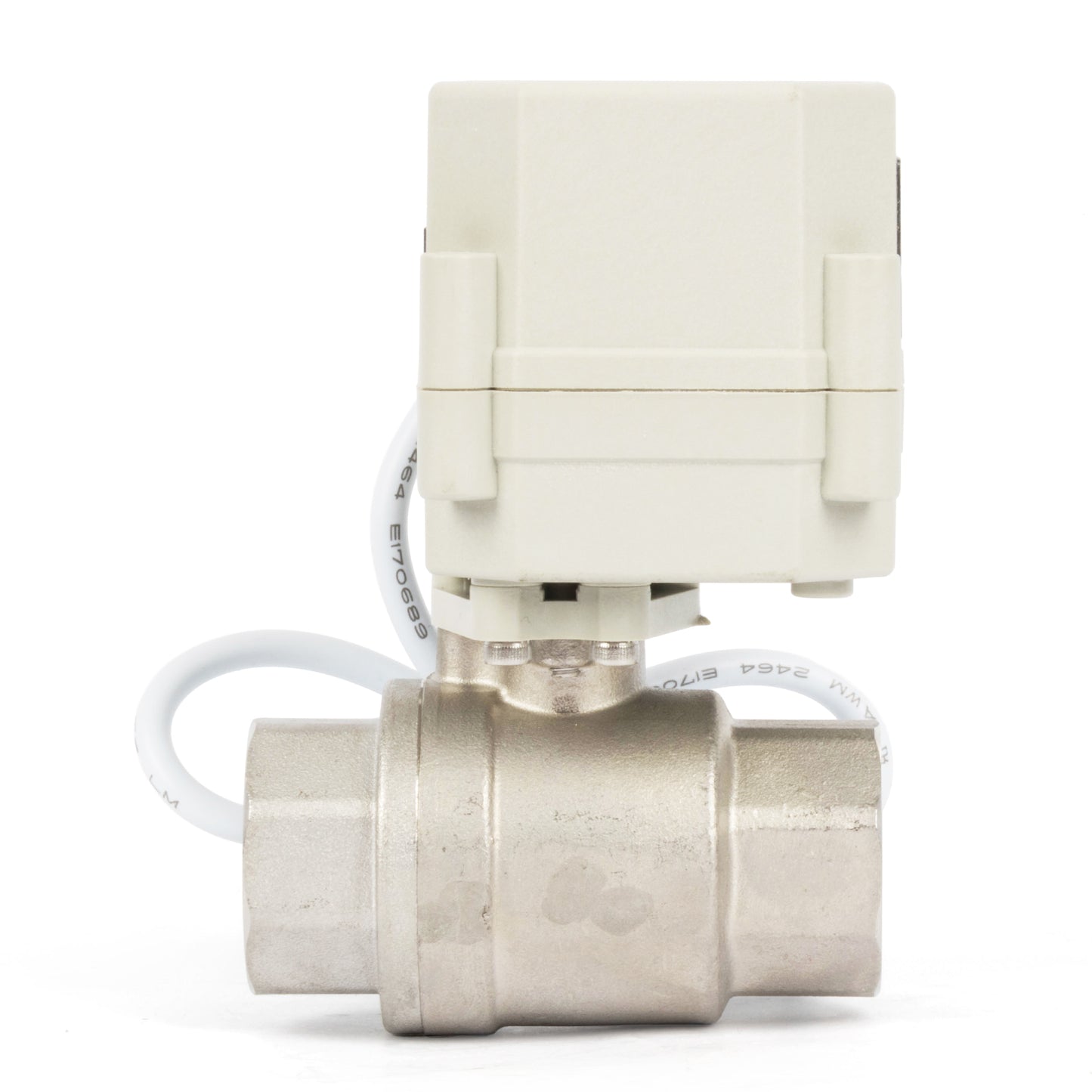 Válvula de bola motorizada con temporizador de 2 vías de 3/4" - Válvula de drenaje automático de acero inoxidable 304 con control de tiempo de 00:00 a 99:59:59, IP67, CA/CC 9-24 V