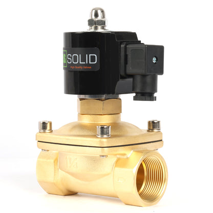 صمام الملف اللولبي الصلب الأمريكي - صمام الملف اللولبي الكهربائي النحاسي مقاس 1-1/4 بوصة 110 فولت تيار متردد، مغلق عادةً، مانع تسرب VITON