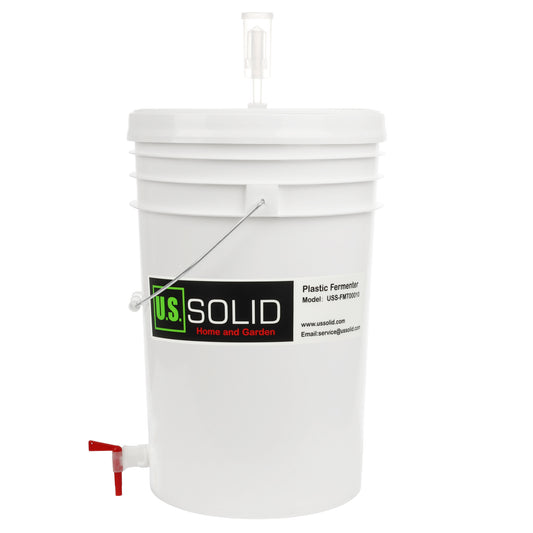 6.5갤런 플라스틱 발효통 - 나사형 뚜껑, 수도꼭지 및 에어락이 있는 식품 등급 발효기