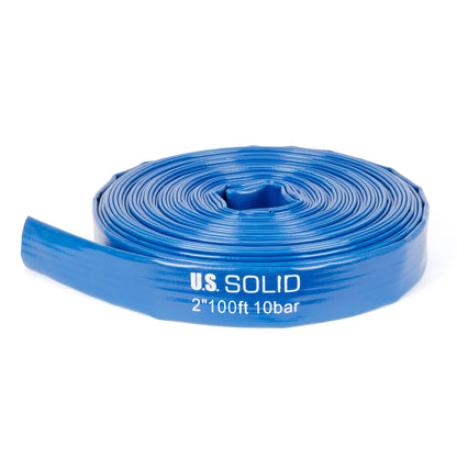 Selang PVC Pipih Bertulang 2" x 100 kaki - Dinding 2mm, 4 Penjepit Selang (Tanpa Fitting)