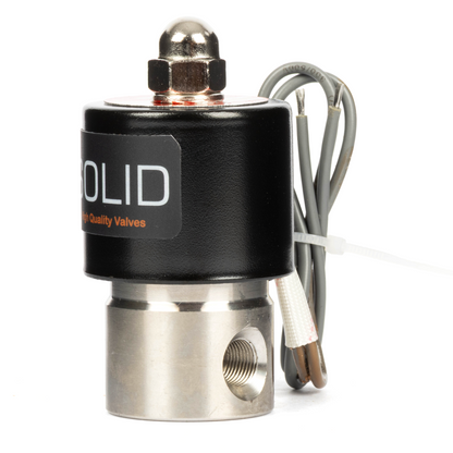 1/8" Stainless Steel Solenoid Valve - 24V DC Normally Closed, Viton Seal