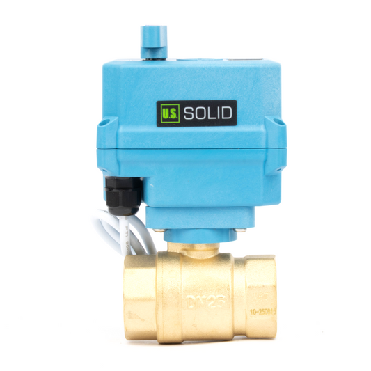 1" Quick-Release Motorized Ball Valve - Brass, DC12~24V/AC24V, 2-Wire Auto-Return with Manual Override, IP67
