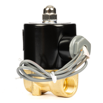 3/8" Brass Solenoid Valve - 24V DC Normally Closed, Viton Seal