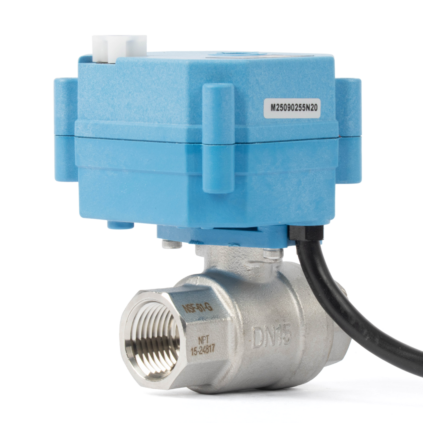 Vanne à boisseau sphérique motorisée en laiton 1/2" - Vanne à boisseau sphérique électrique 110 V CA, retour automatique, normalement fermée