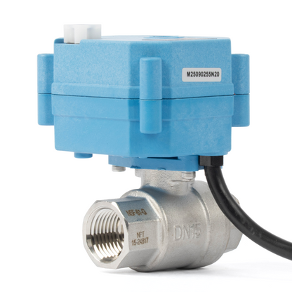 Vanne à boisseau sphérique motorisée en laiton 1/2" - Vanne à boisseau sphérique électrique 110 V CA, retour automatique, normalement fermée