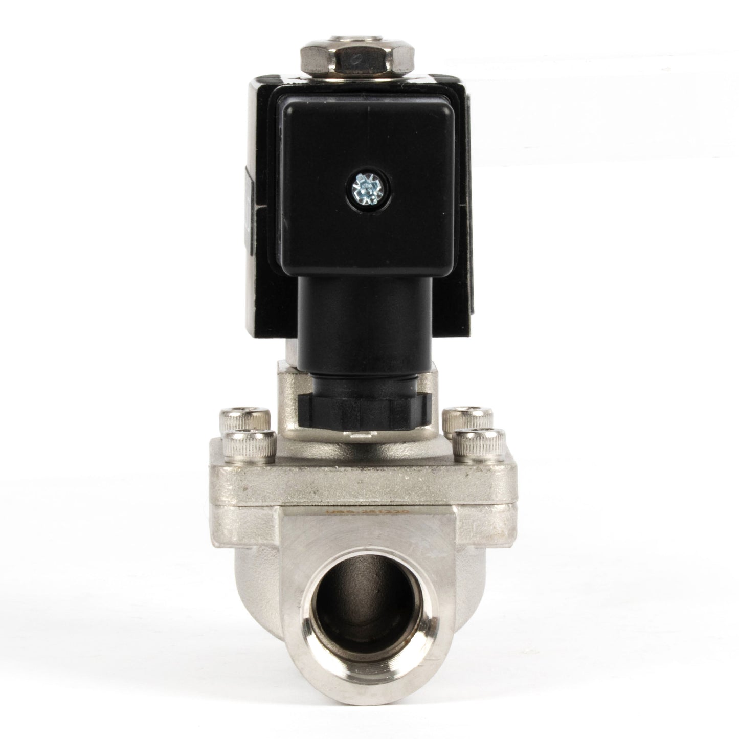 Electroválvula de acero inoxidable de 1/2", 110 V CA, normalmente abierta, 145 PSI, VITON 