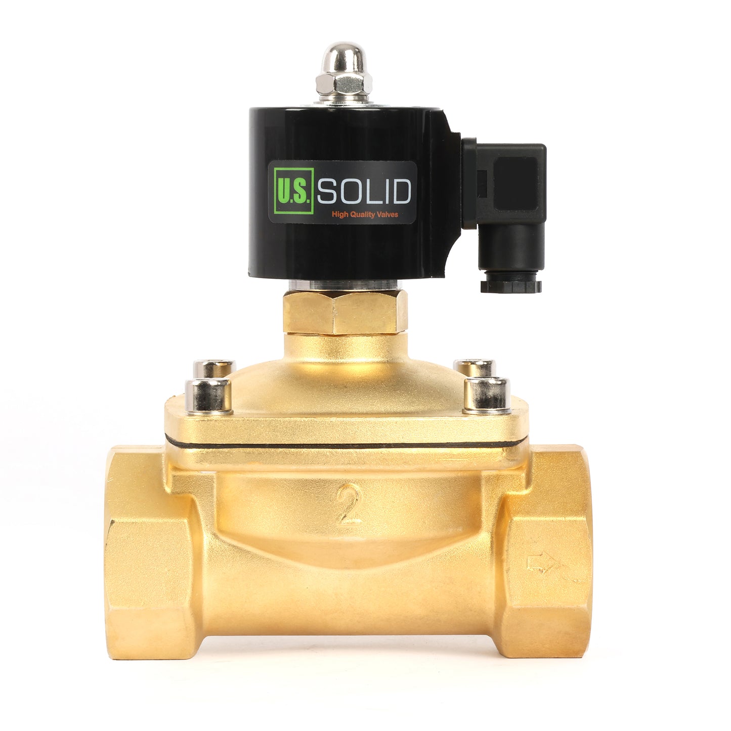 صمام الملف اللولبي الأمريكي الصلب مقاس 2 بوصة - صمام الملف اللولبي 110 فولت تيار متردد، جسم نحاسي، مغلق عادةً، مانع تسرب فيتون 