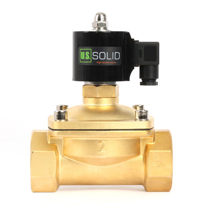 صمام الملف اللولبي الأمريكي الصلب مقاس 2 بوصة - صمام الملف اللولبي 110 فولت تيار متردد، جسم نحاسي، مغلق عادةً، مانع تسرب فيتون 