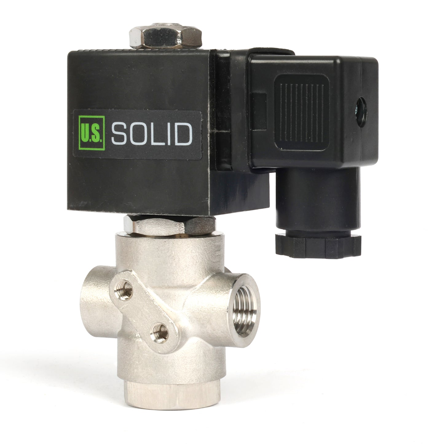 1/4" SUS304 3-tieinen solenoidiventtiili - 12 V DC, 2 asentoa