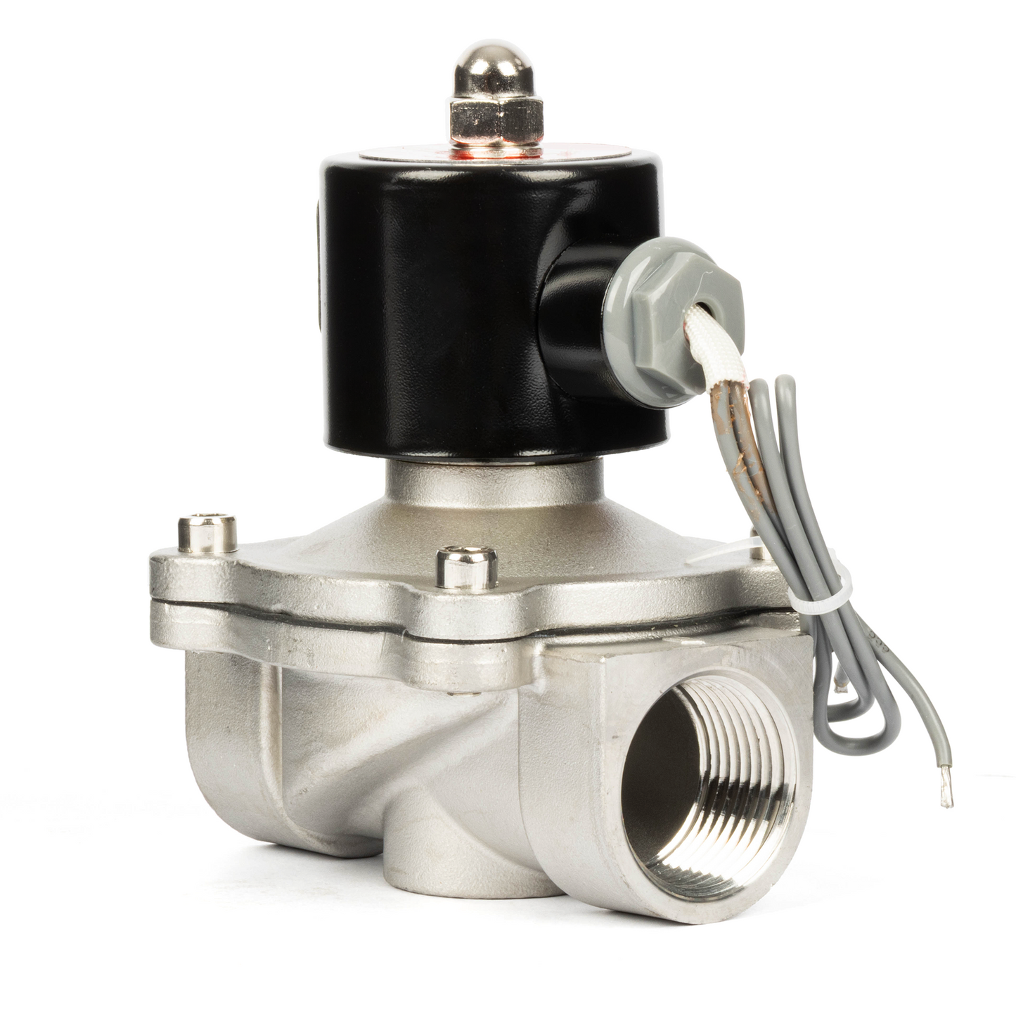 1" Stainless Steel Solenoid Valve - 24V DC Normally Closed, Viton Seal