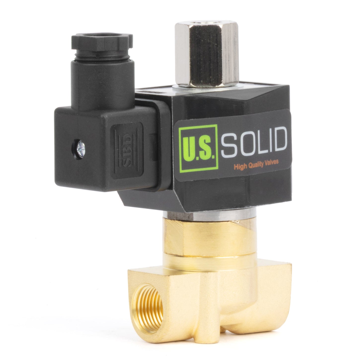 Válvula solenoide elétrica de latão de 3/8", 24 V CA, normalmente aberta, com vedação em Viton.