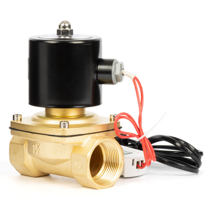 Brass Solenoid Valve 1-1/4" - 110V AC Smart Wi-Fi APP-Controlled Normally Closed
