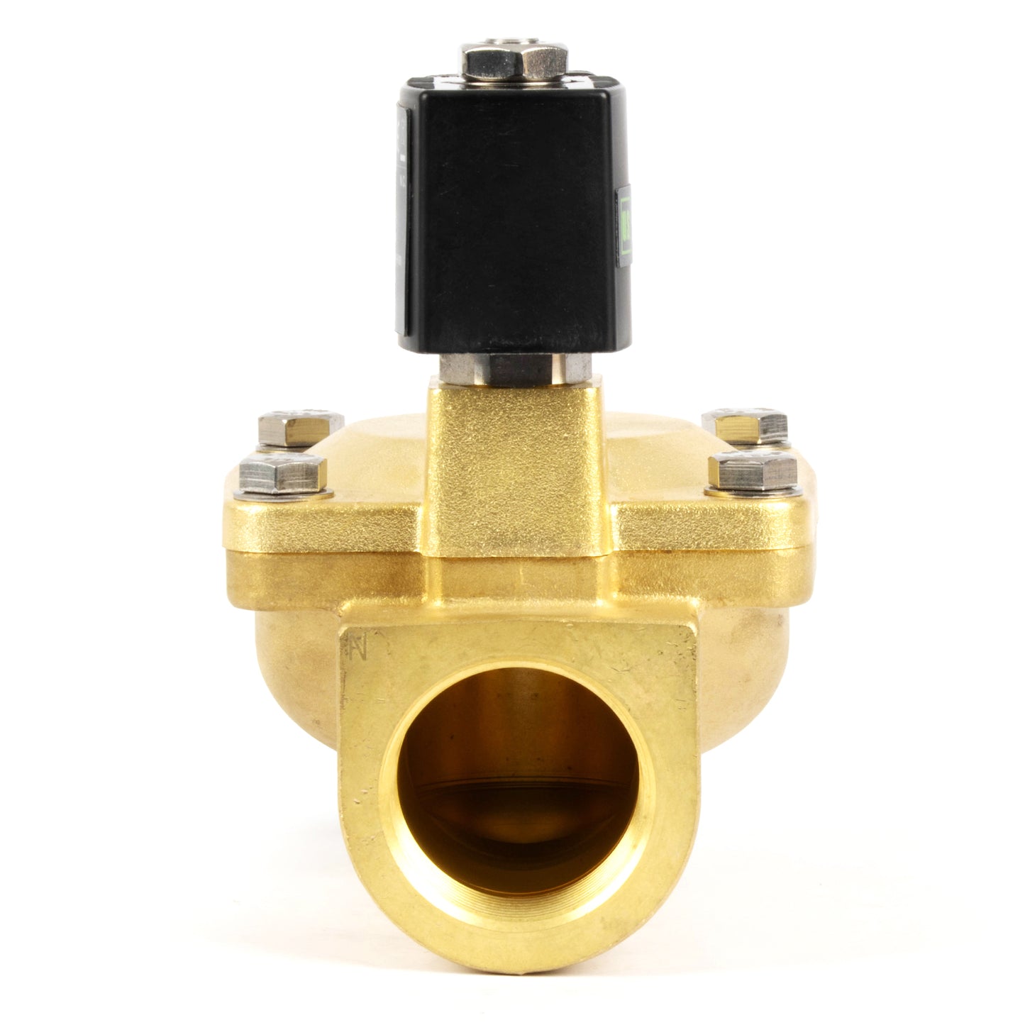 1-1/4" messing magnetventil - 24V DC, normalt lukket, 4,4-232 PSI, VITON pakning