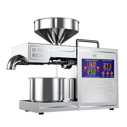 Presse à huile automatique pour extraction d'huile de graines chaudes ou froides, usage domestique