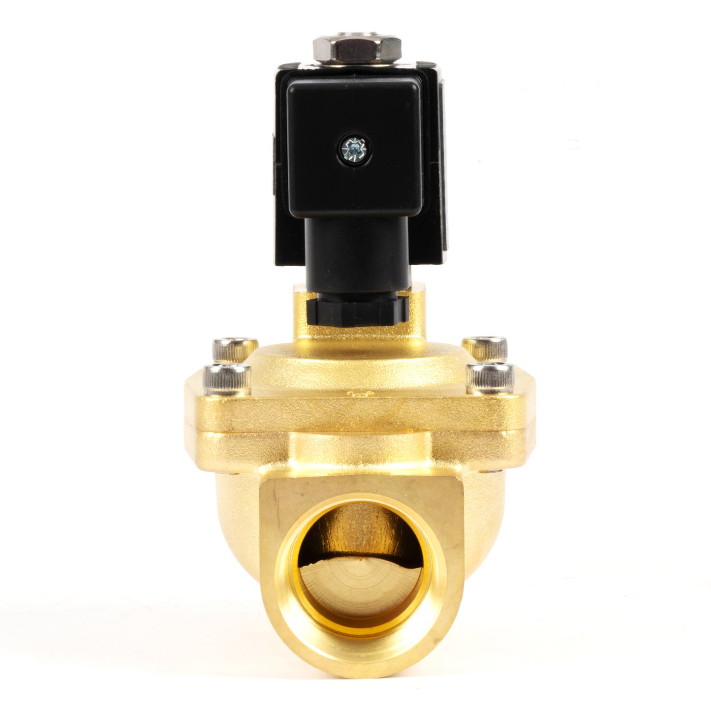 1" Brass  Solenoid Valve - 12V DC, Normally Closed, 4.4-232 PSI, VITON Seal